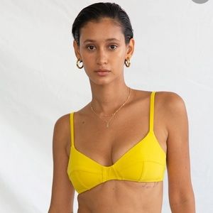 Galamaar Simone Retro Yellow  Swim Bikini Top